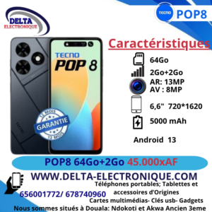 Smartphone Tecno Pop 8 64+2 RAM