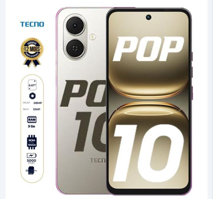 Smartphone Tecno Pop10 64 Go- 3Go+3Go – Image 2