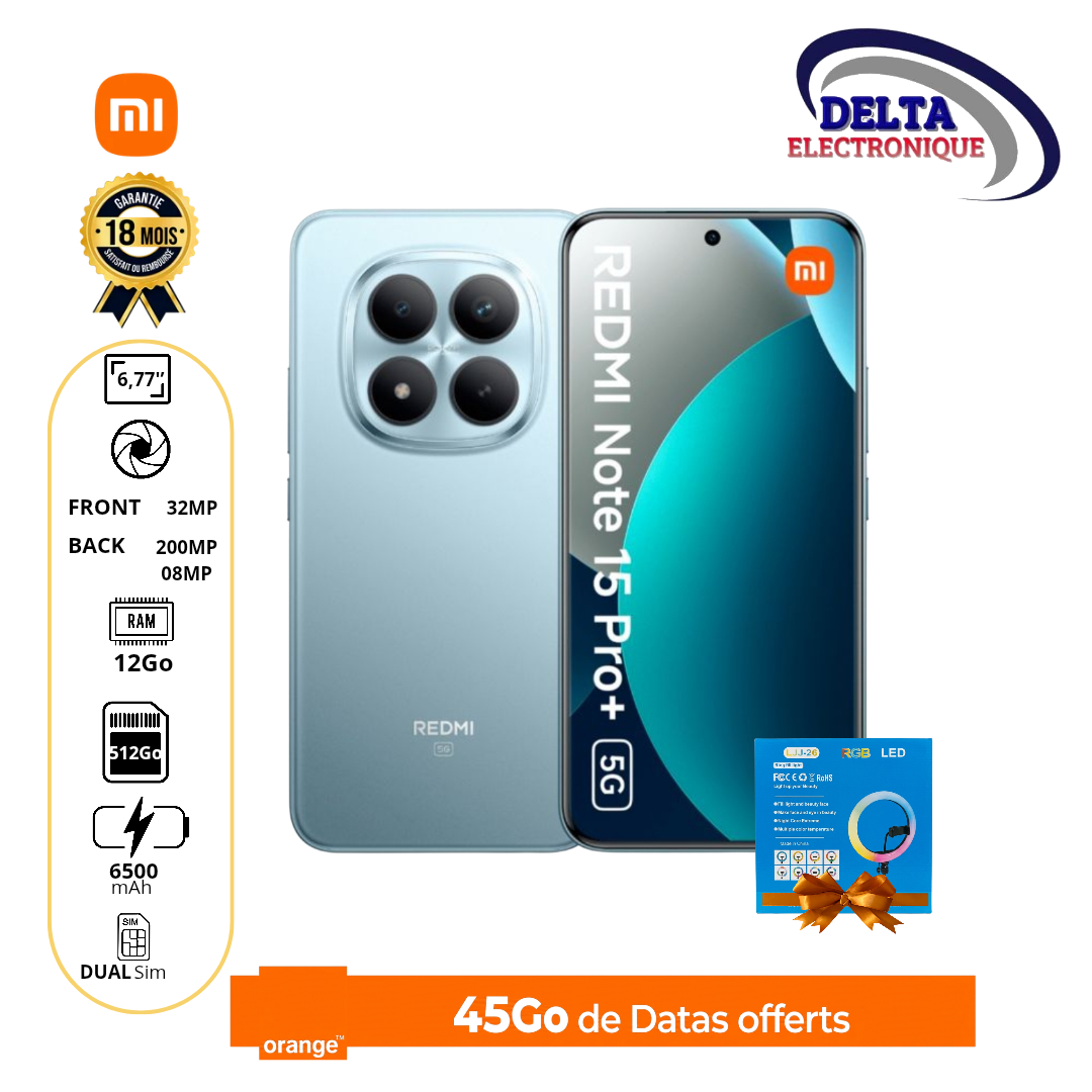 Redmi Note 15 Pro+ 512Go + (12+12)Go